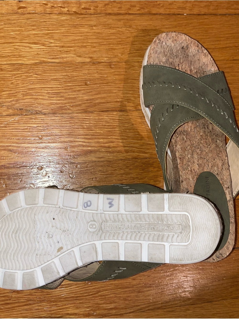 Adrienne Vittadini Olive Crisscross Cork Slide Mules - Picture 5 of 6